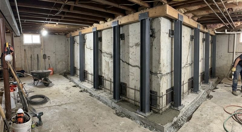 Basement Stabilization in Hiram, GA