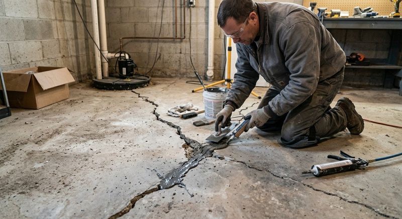 Cracked Basement Floor Repair in Hiram, GA